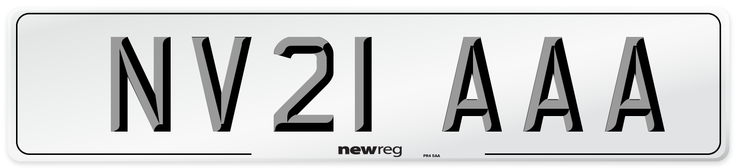 NV21 AAA Number Plate from New Reg